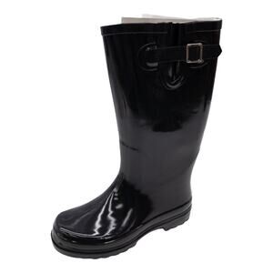 Nomad  Black Glossy Drench Tall Rubber Rain Boots Women's size 7